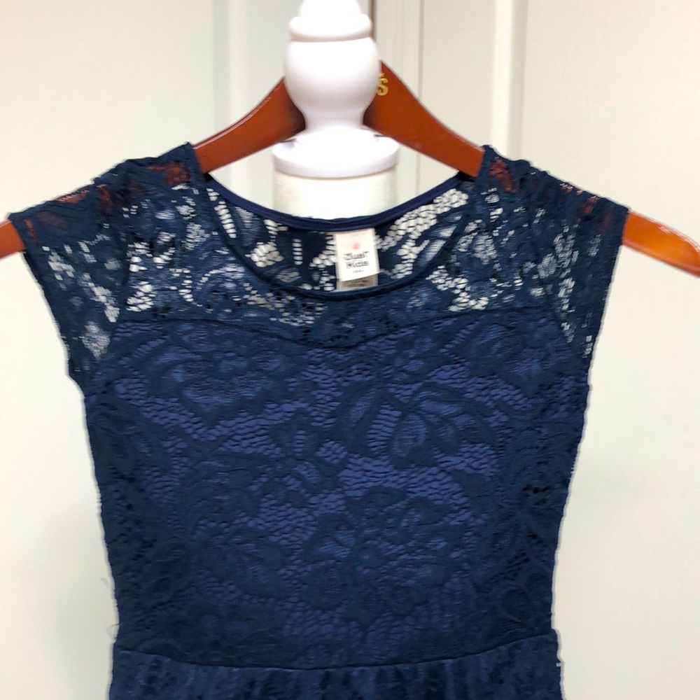 Very cute Girls Navy Blue Lace dress. Size 10 by Excellent condition. Worn once